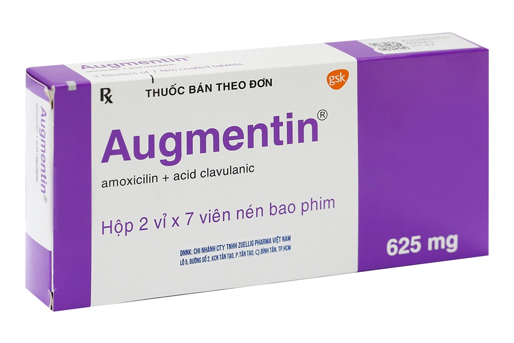 Thuốc kháng sinh Augmentin 625mg hộp 14 viên