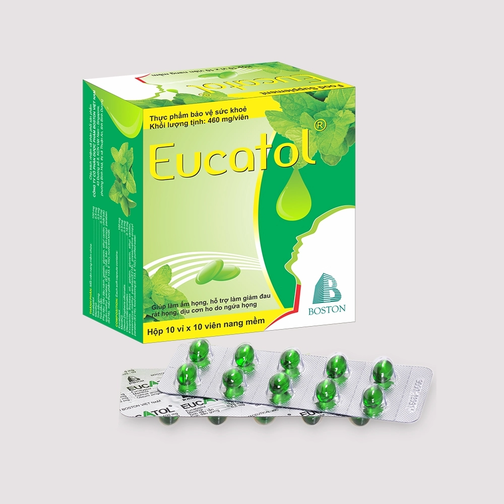 Thực phẩm bảo vệ sức khỏe Eucatol Xanh hộp 10 vỉ x 10 viên