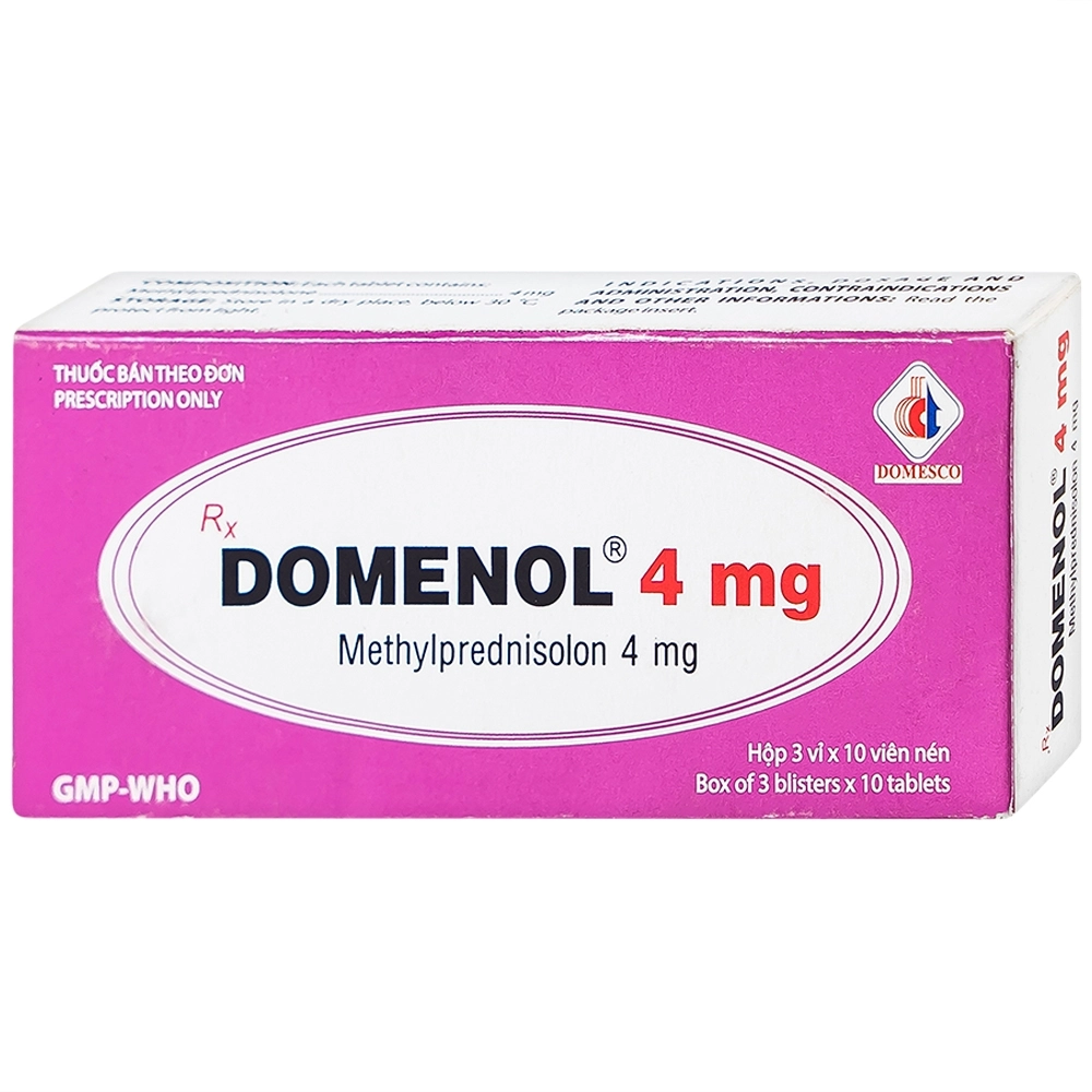 Thuốc chống dị ứng, chống viêm và ức chế miễn dịch Domenol 4mg (DOMESCO) hộp 3 vỉ x 10 viên