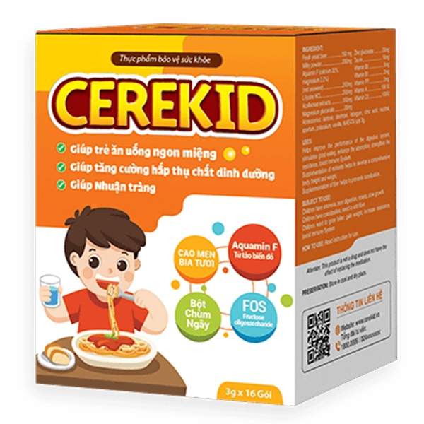 Cốm giúp trẻ ăn uống ngon miệng, nhuận tràng Cerekid hộp 16 gói x 3g