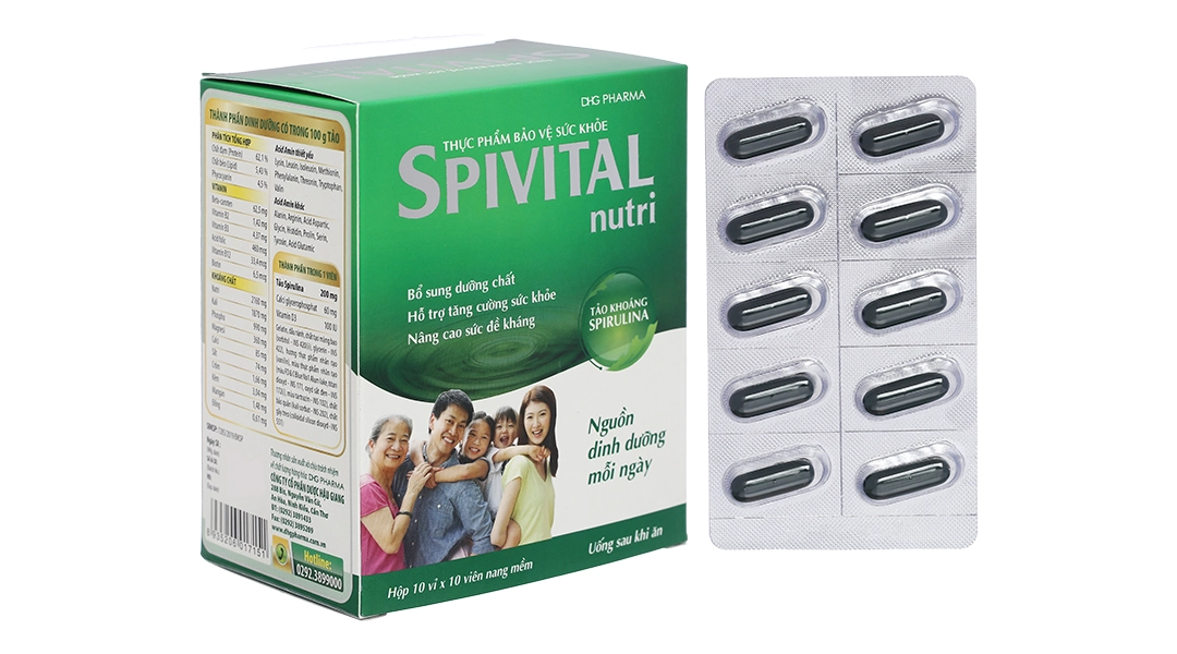 Hỗ trợ tăng cường sức khỏe Spivital Nutri hộp 10 vỉ x 10 viên nang mềm