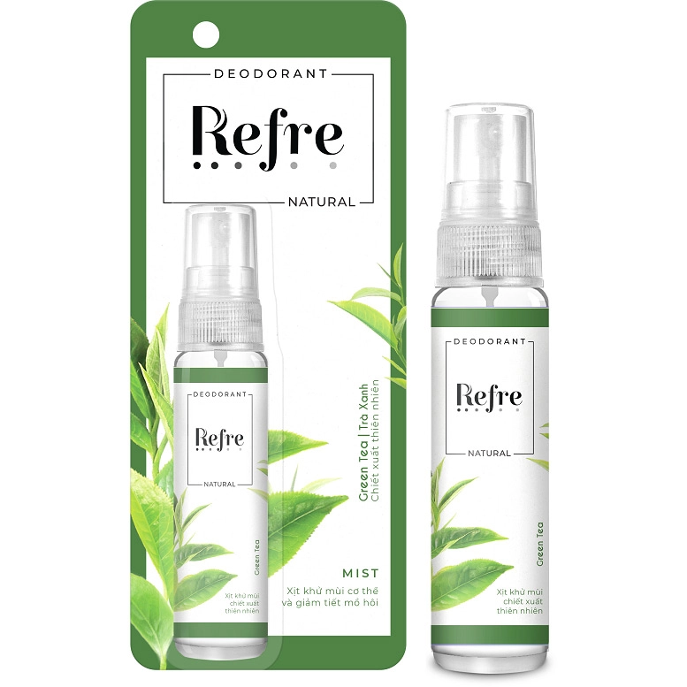 Xịt khử mùi hương trà xanh Refre Nature Green Tea chai 30ml