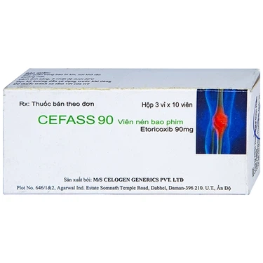 Thuốc giảm viêm khớp, viêm khớp dạng thấp Cefass 90mg Celogen hộp 3 vỉ x 10 viên