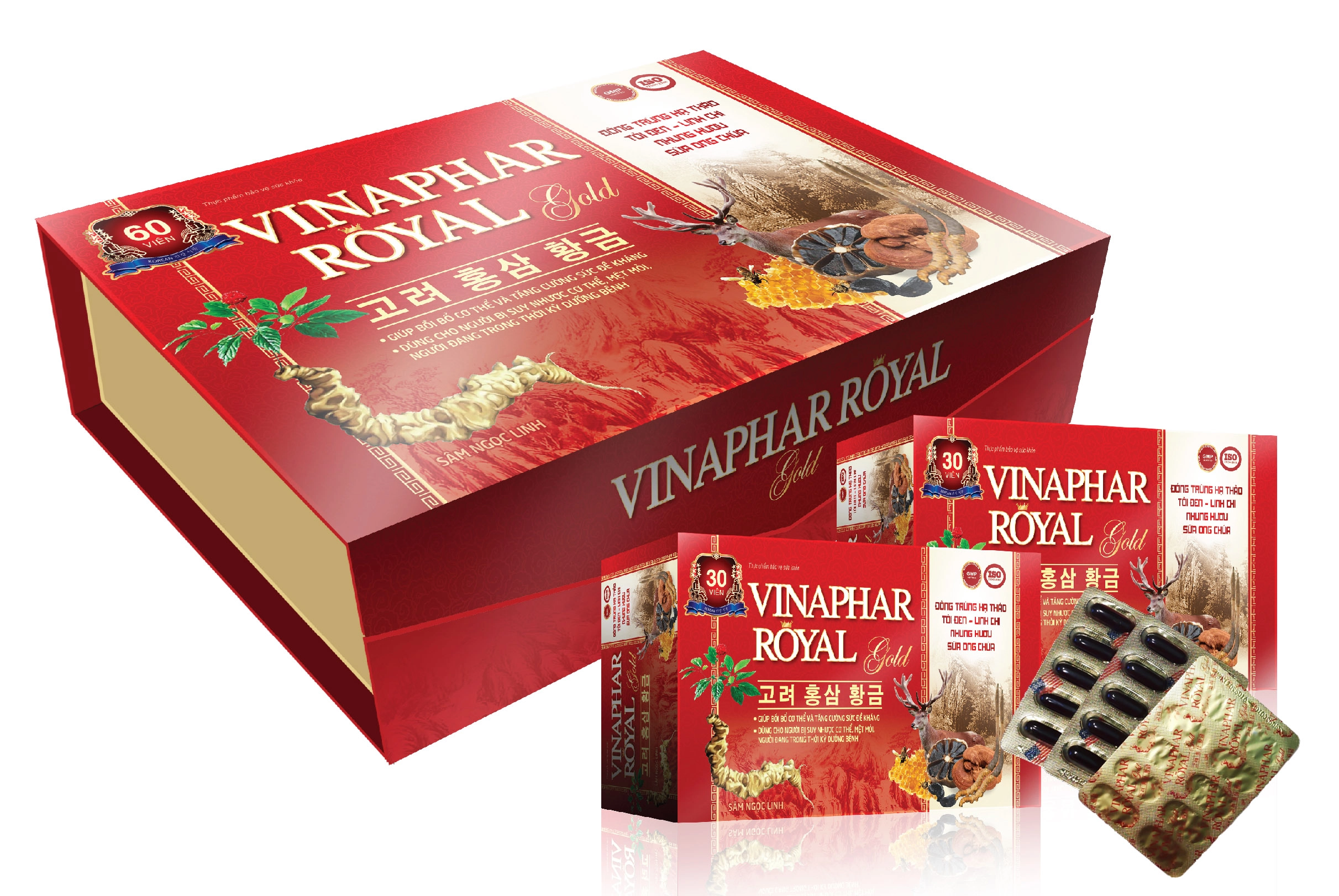 Bồi bổ cơ thể và tăng cường sức đề kháng Vinaphar Royal Gold hộp 60 viên