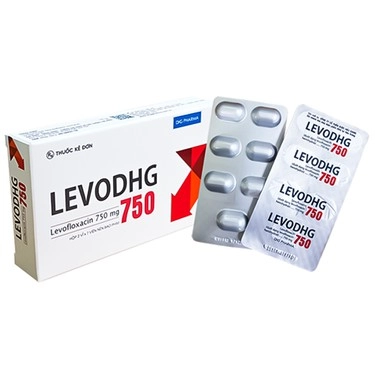 Thuốc kháng sinh LevoDHG 750 hộp 2 vỉ x 7 viên