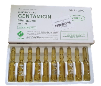 Thuốc kháng sinh 
Gentamicin 80mg/2ml hộp 10 ống x 2ml