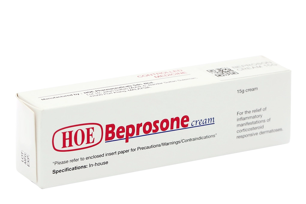 Kem bôi trị viêm da HOE Beprosone cream  hộp 1 tuýp 15g
