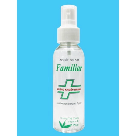 Xịt rửa tay khô  Familiar (hương trà xanh) chai 100ml