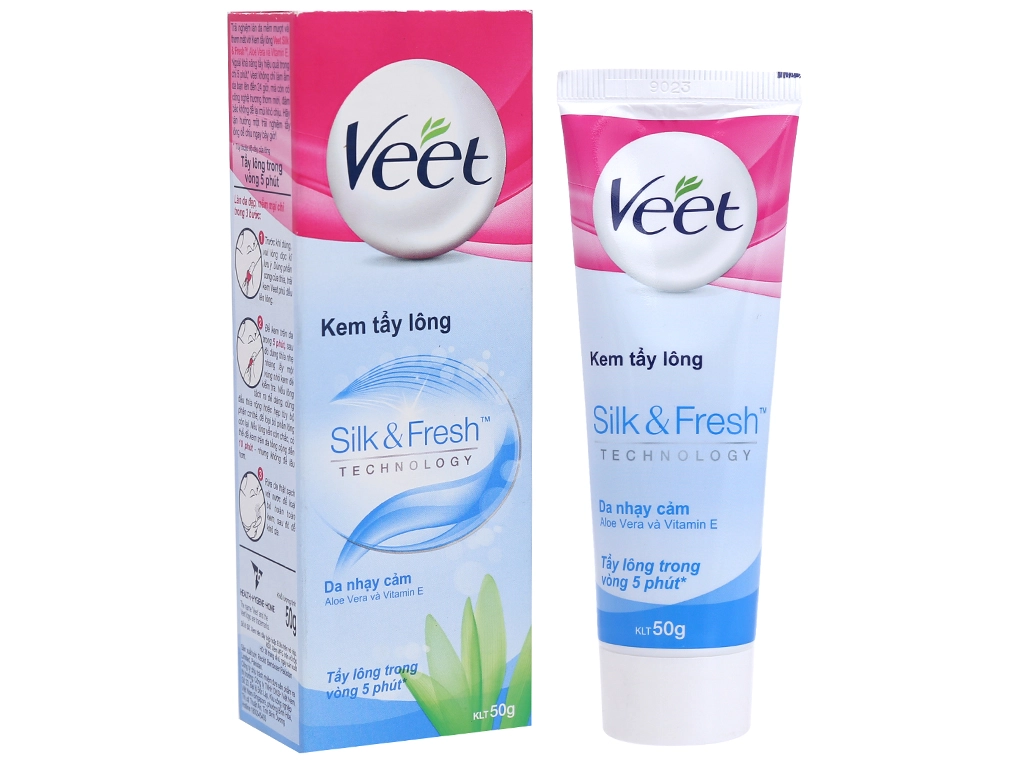 Kem tẩy lông Veet Silk & Fresh (da nhạy cảm) hộp 1 tuýp 50g