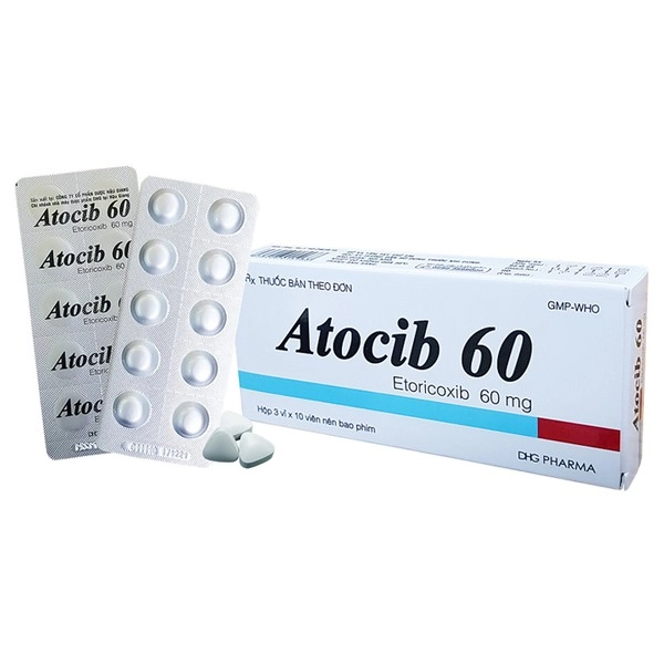 Thuốc giảm đau, kháng viêm Atocib 60 hộp 3 vỉ x 10 viên nén bao phim