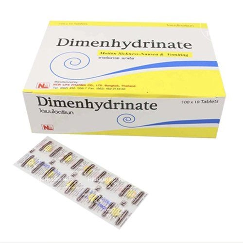Thuốc chống say xe Dimenhydrinate hộp 100 vỉ x 10 viên