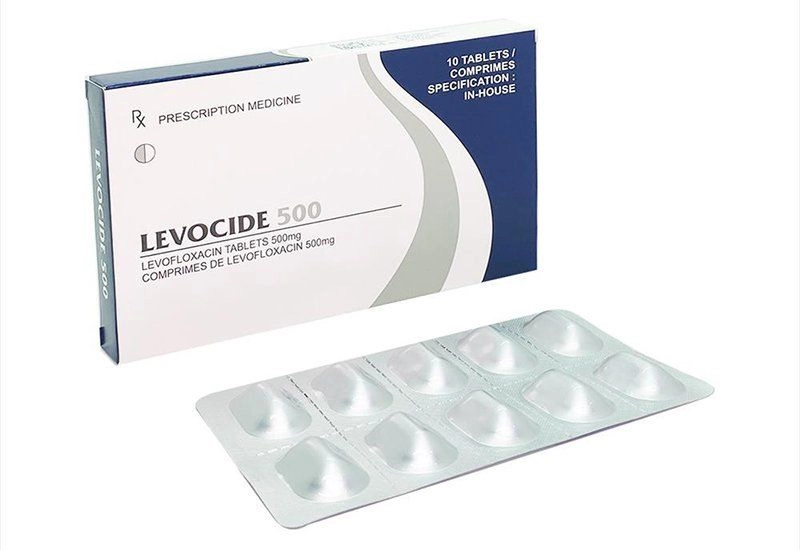 Thuốc kháng sinh LEVOCIDE 500 hộp 1 vỉ x 10 viên