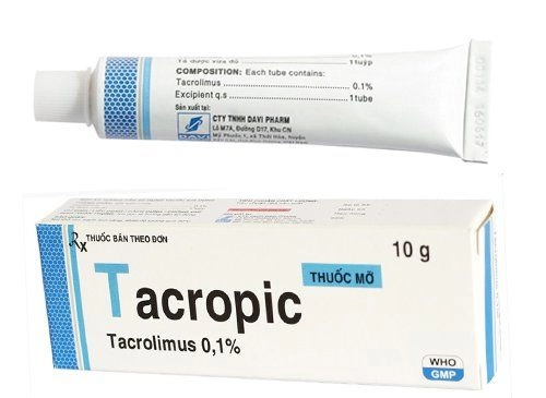 Kem bôi trị chàm da Tacropic 0,1% hộp 1 tuýp 10g