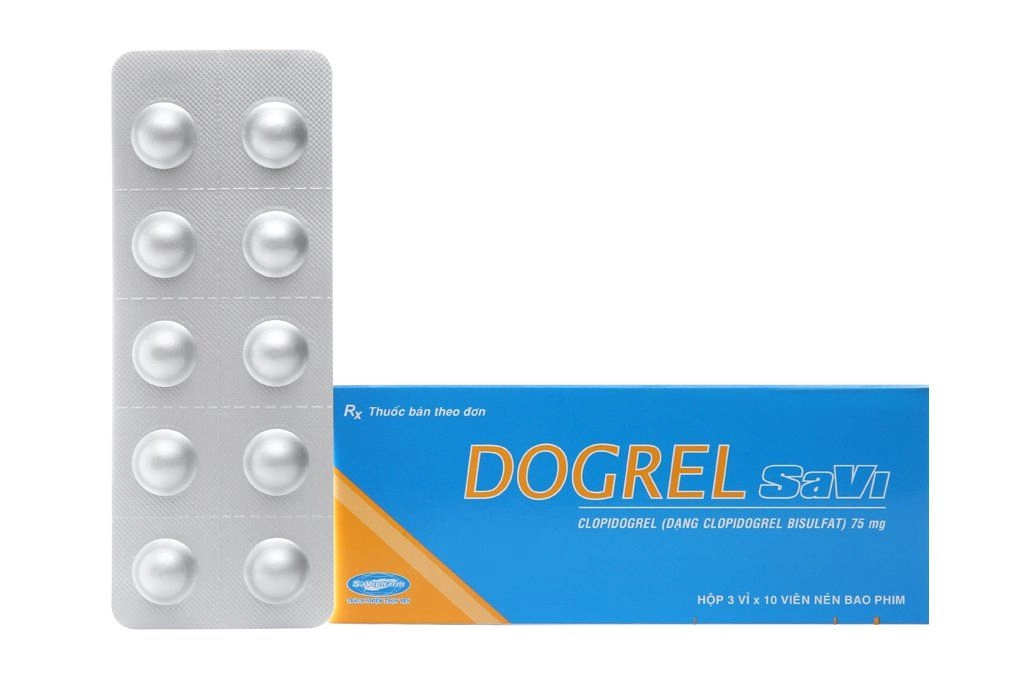 Thuốc điều trị cơn đau thắt ngực Dogrel SaVi hộp 3 vỉ x 10 viên nén bao phim