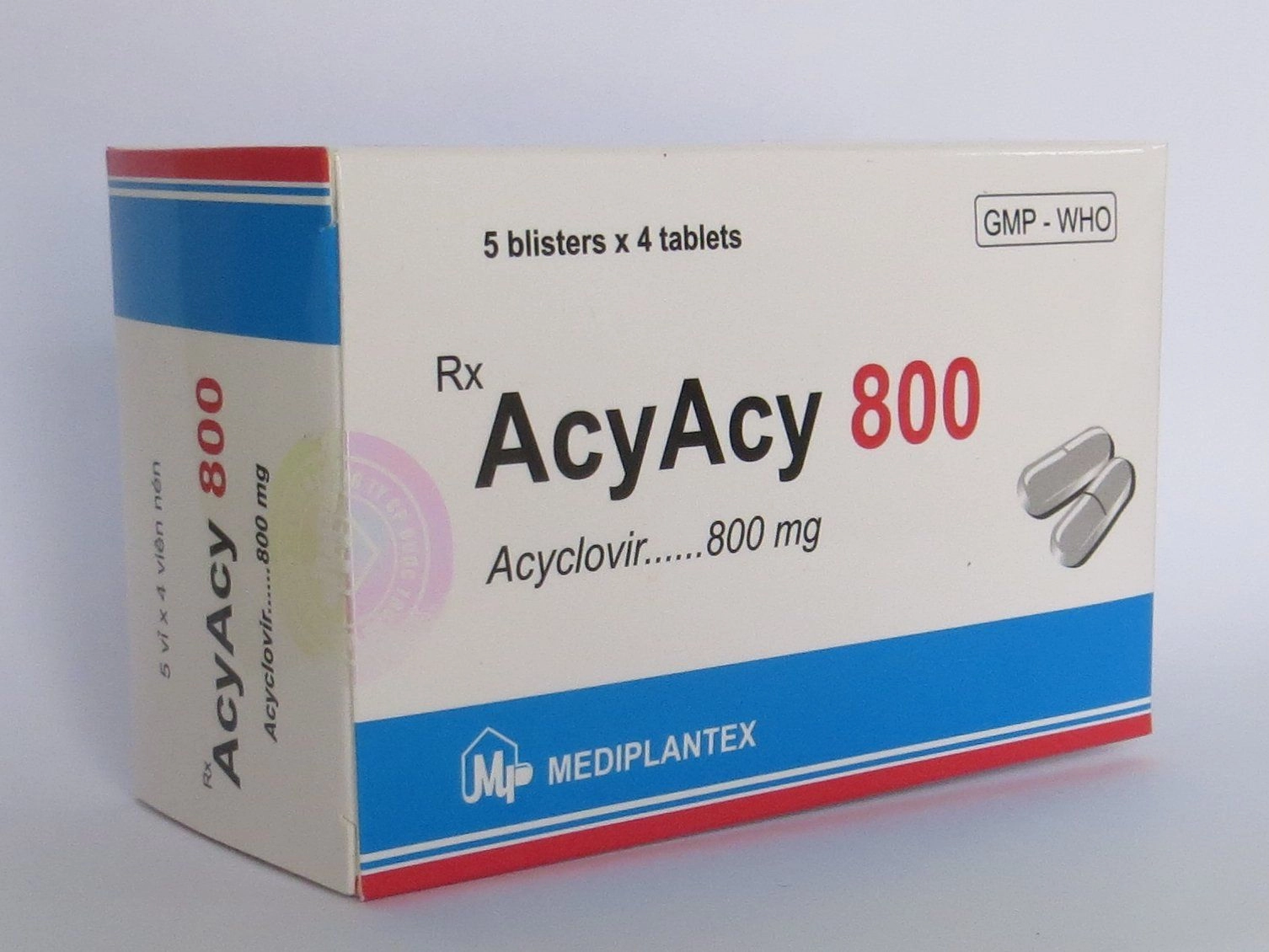 Thuốc kháng virus AcyAcy 800mg hộp 20 viên nén