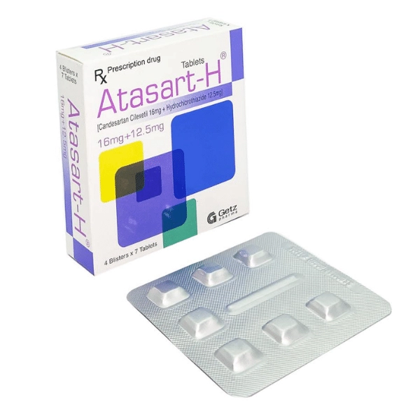 Thuốc trị cao huyết áp Atasart - H hộp 4 vỉ x 7 viên nén