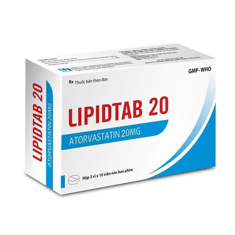 Thuốc hạ mỡ máu Lipidtab 20mg hộp 3 vỉ x 10 viên