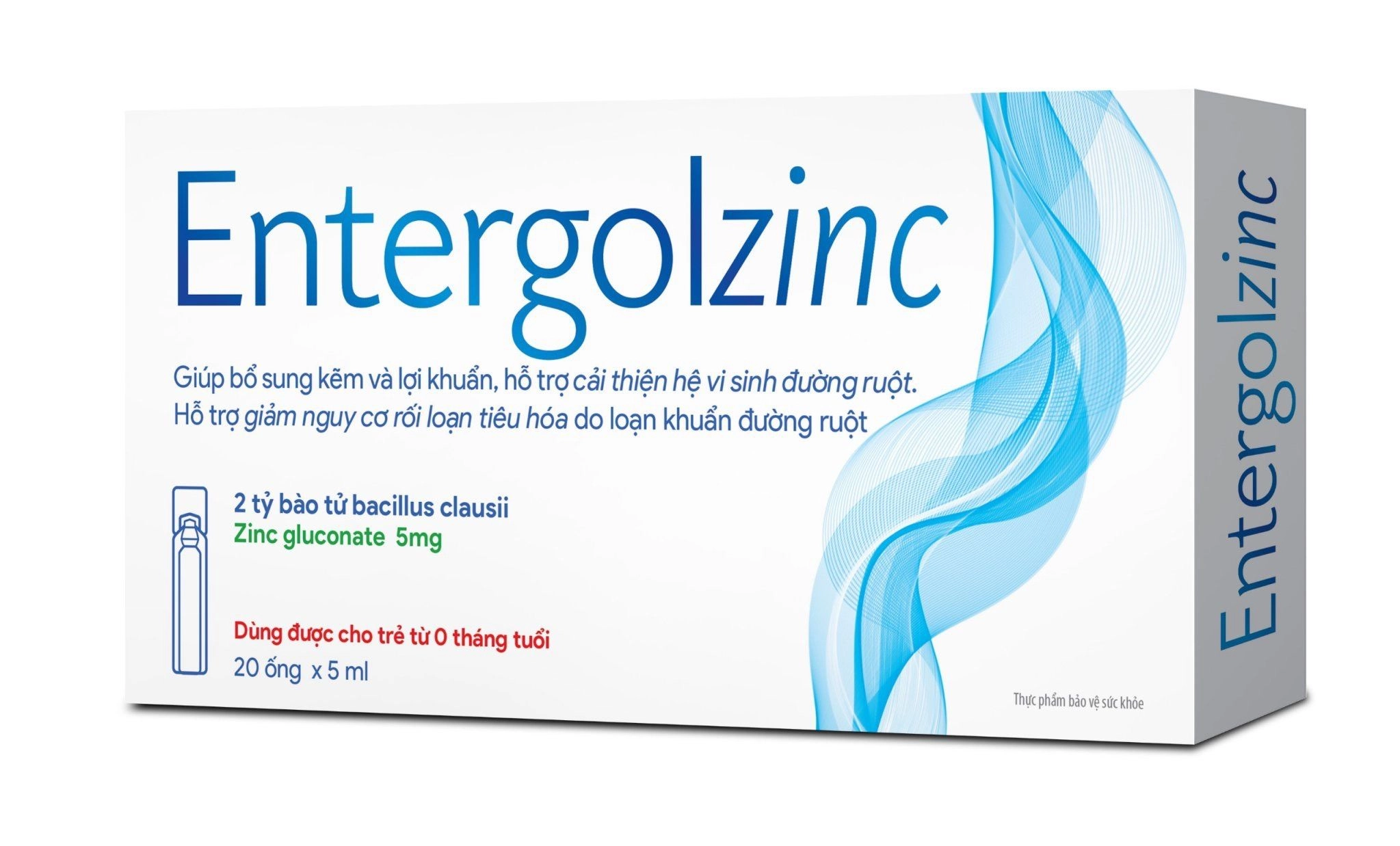 Men ống vi sinh Entergolzinc hộp 4 vỉ x 5 ống x 5ml