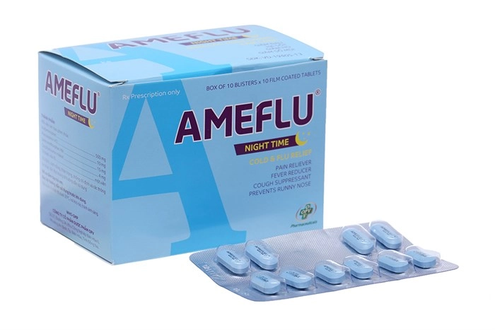 Thuốc trị cảm cúm Ameflu Night Time hộp 100 viên