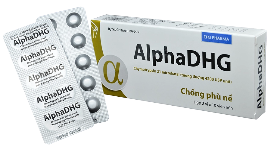 Thuốc giảm sưng, phù nề AlphaDHG hộp 20 viên