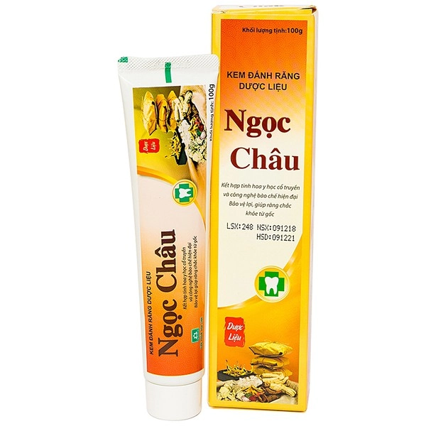 Kem đánh răng dược liệu Ngọc Châu hộp 1 tuýp 100g