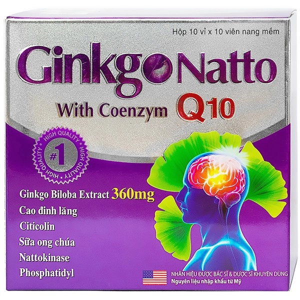 Viên uống hoạt huyết dưỡng não Ginkgo Natto With Coenzym Q10 MediUSA hộp 100 viên