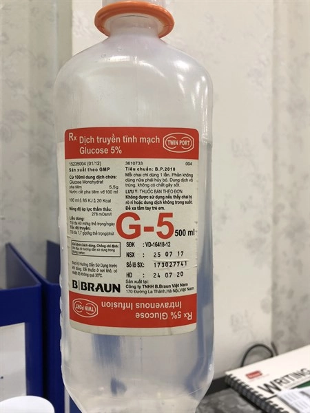 Dung dịch truyền tĩnh mạch Glucose 5% Braun chai 500ml