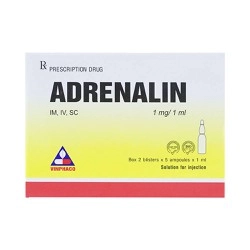Thuốc tim mạch Adrenalin 1mg/1ml Vinphaco hộp 10 ống x 1ml