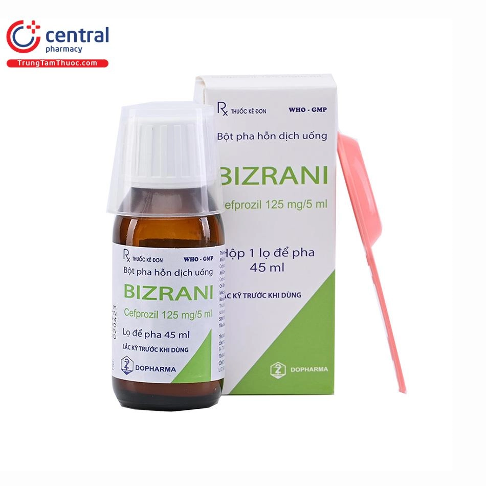 Bột pha hỗn dịch uống Bizrani Dopharma hộp 1 lọ để pha 45ml