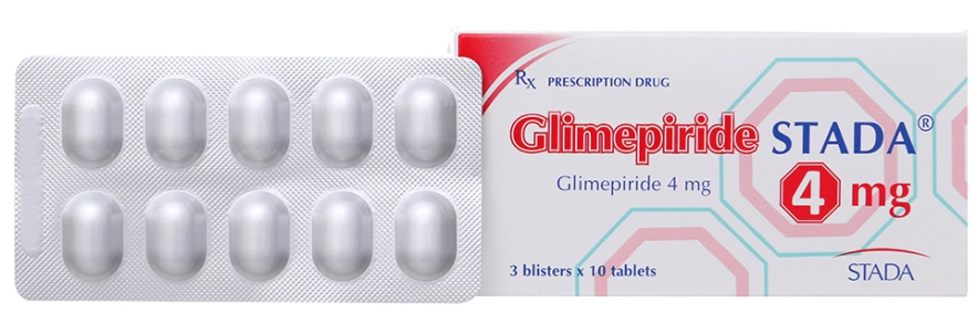 Thuốc điều trị đái tháo đường Glimepiride STADA 4mg hộp 30 viên