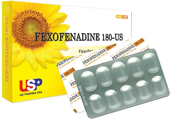 Thuốc chống dị ứng Fexofenadine 180-US hộp 10 viên