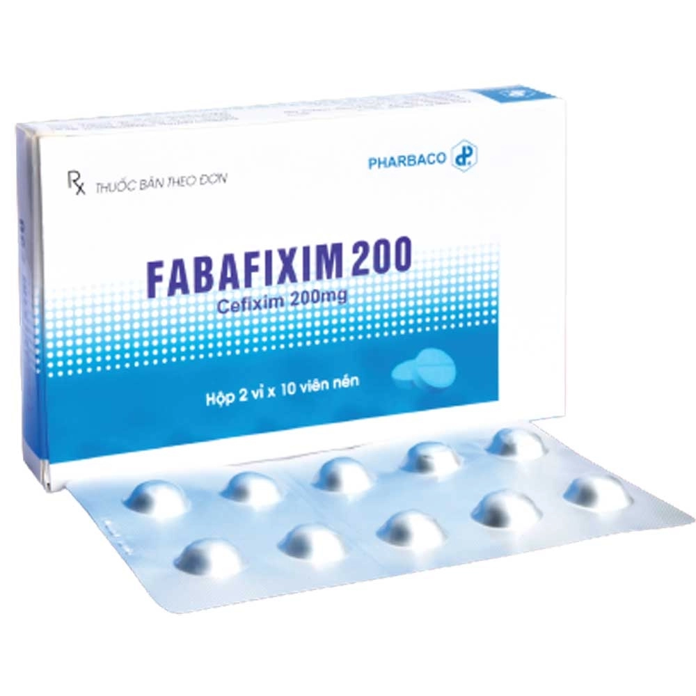 Thuốc điều trị nhiễm khuẩn đường hô hấp Fabafixim 200 hộp 2 vỉ x 10 viên