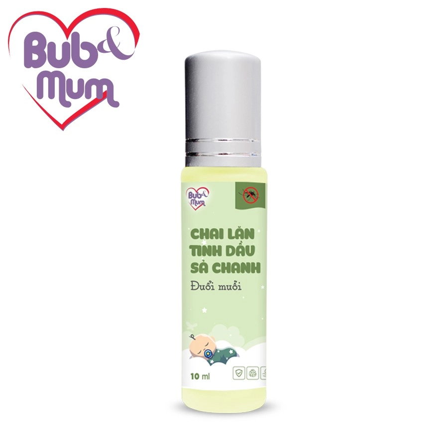 Chai Lăn Tinh Dầu Sả Chanh BuB&MuM đuổi muỗi chai 10ml
