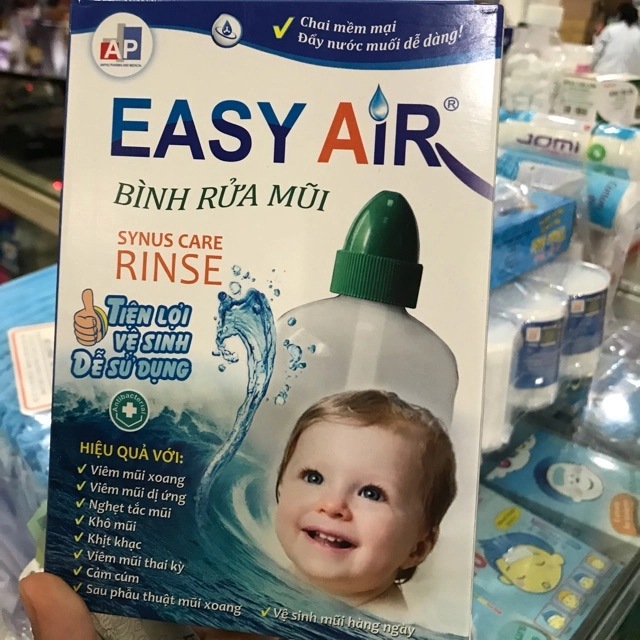 Bình rửa mũi Easy air hộp 1 bình rửa mũi và 1 hộp muối tinh viên