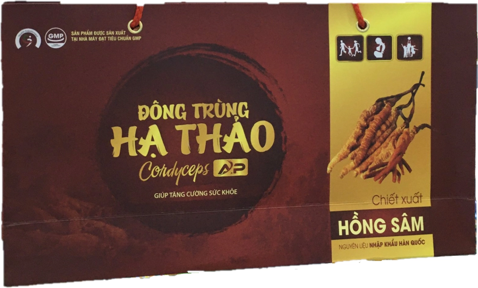 Chiết xuất hồng sâm Hàn Quốc tăng cường sức khỏe Đông Trùng Hạ Thảo Cordyceps AP hộp 60 gói x 10ml