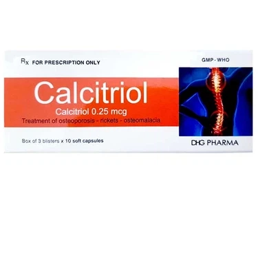 Thuốc điều trị loãng xương Calcitriol DHG hộp 3 vỉ x 10 viên