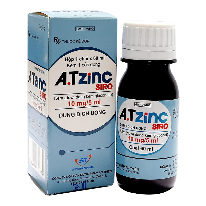Dung dịch uống A.T Zinc siro hộp 1 chai 60ml