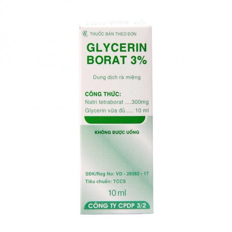 Dung dịch rà miệng Glycerin Borat 3% F.T hộp 1 chai 10ml