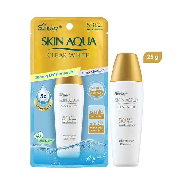 Sữa chống nắng dưỡng da SKIN AQUA CLEAR WHITE lọ 25g