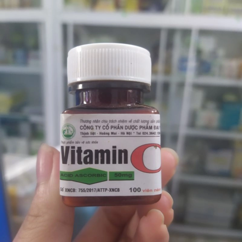Viên uống bổ sung Vitamin C 50mg (Đại Y) lọ 100 viên nén