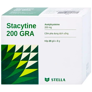 Tiêu nhầy, long đờm Stacytine 200 GRA Stella hộp 20 gói