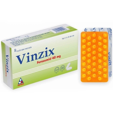 Thuốc điều trị phù, tăng huyết áp Vinzix 40mg hộp 5 vỉ x 50 viên