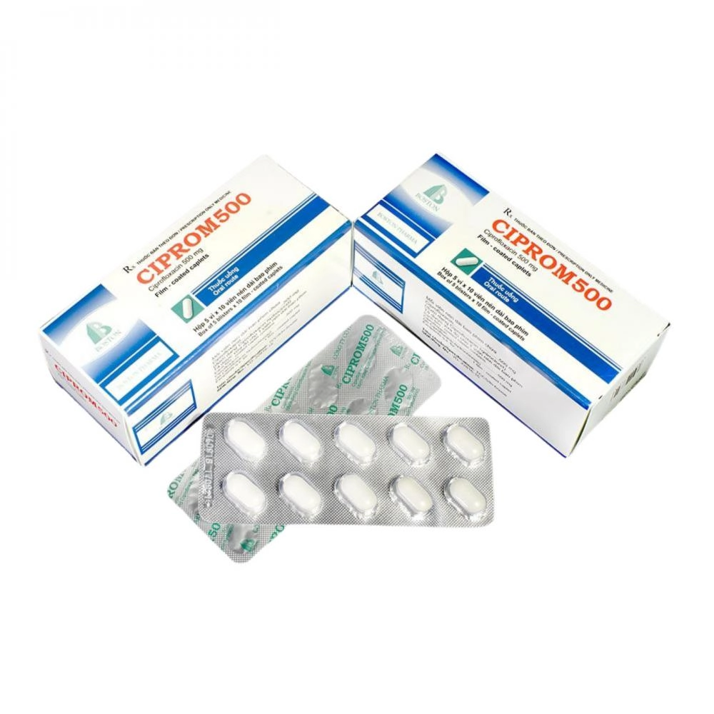 Thuốc kháng sinh CIPROM 500 hộp 5 vỉ x 10 viên
