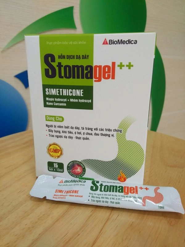 Hỗ trợ giảm acid dịch vị, giúp bảo vệ niêm mạc dạ dày Dạ dày Stomagel++ (Biomedica) hộp 15 gói x 10ml