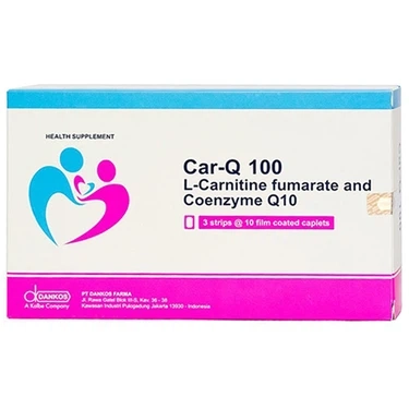 Bổ sung acid amin L-carnitin và Coenzym Q10 cho cơ thể Car-Q 100 Dankos hộp 3 vỉ x 10 viên