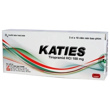 Chống co thắt cơ trơn Katies 100mg Davi Pharm hộp 3 vỉ x 10 viên