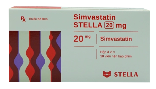 Simvastatin STELLA 20mg hộp 30 viên