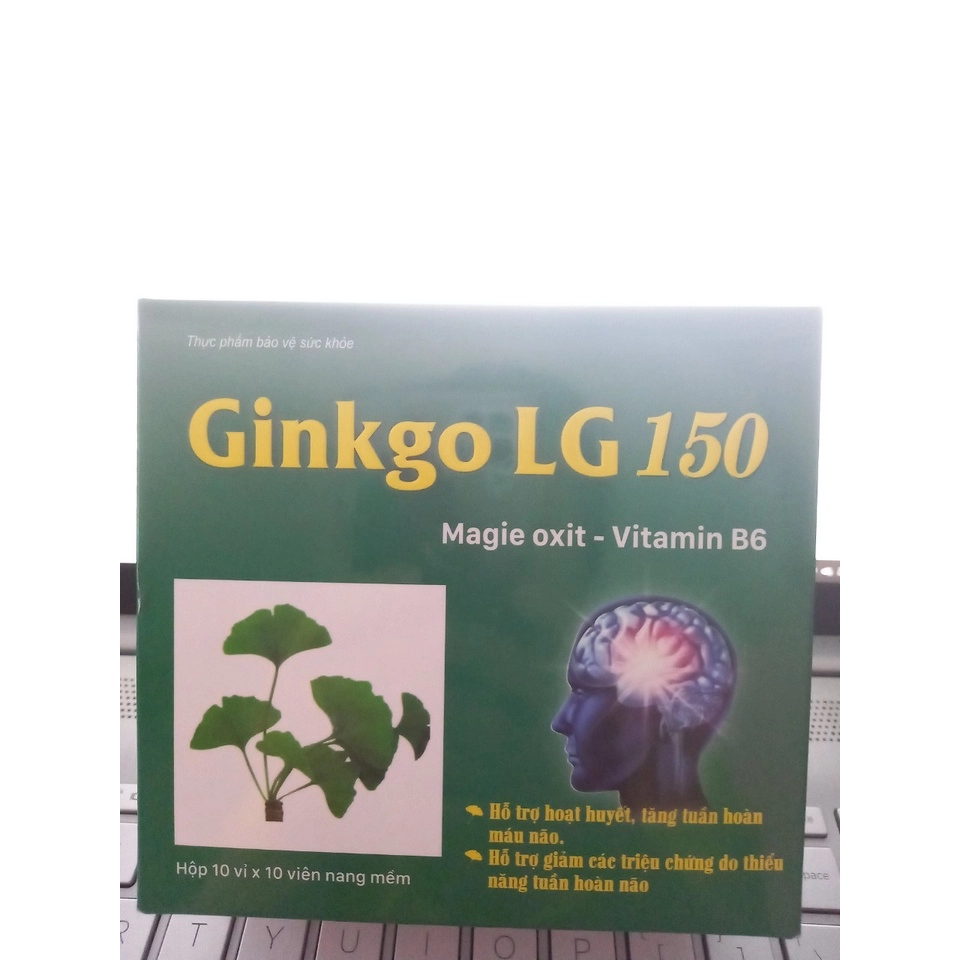 Hoạt huyết, tuần hoàn não Ginkgo LG 150 (Lê Gia Pharma) hộp 10 vỉ x 10 viên nang mềm