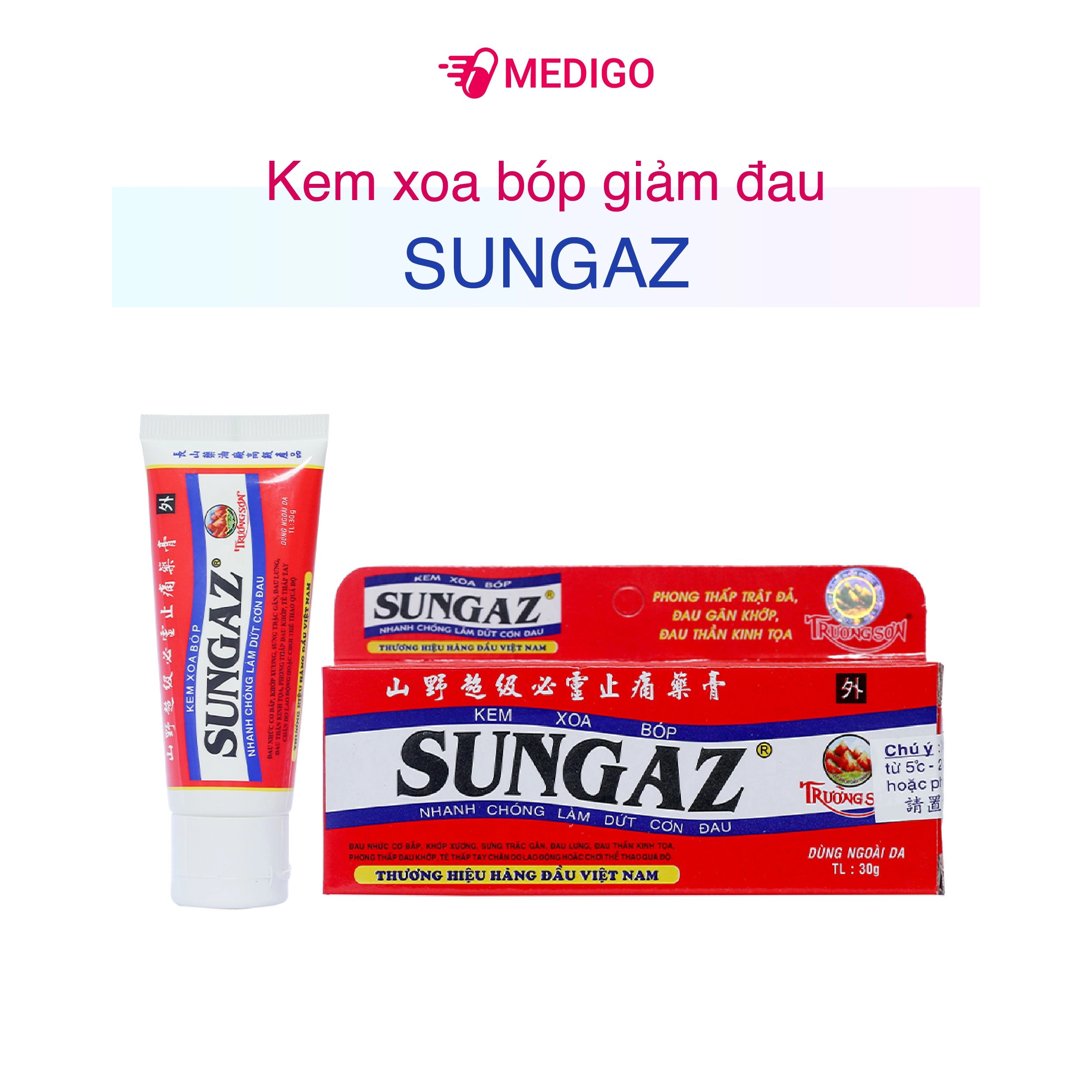 Kem xoa bóp giảm đau Sungaz hộp 1 tuýp 30g