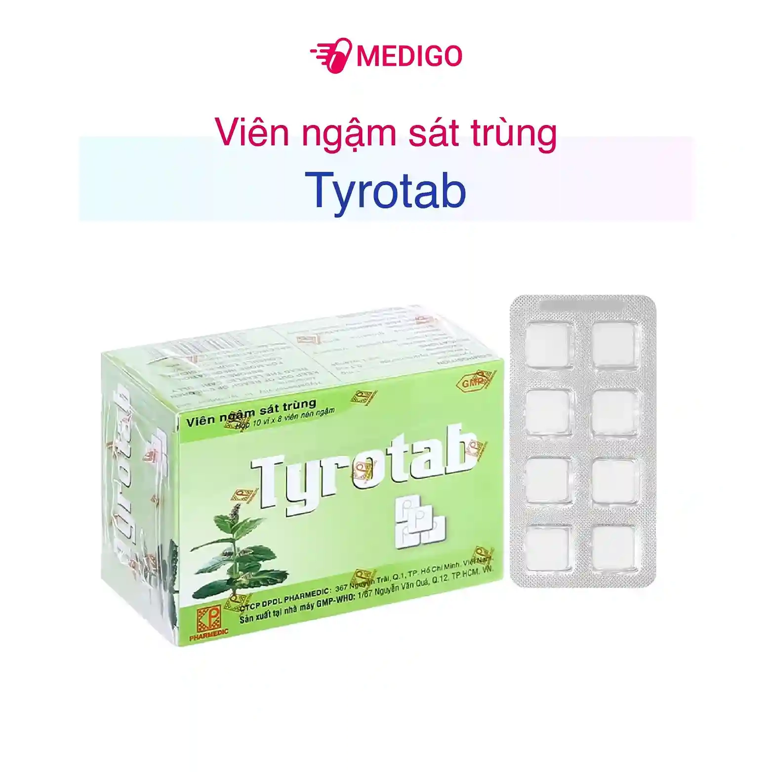 Viên ngậm sát trùng Tyrotab hộp 80 viên